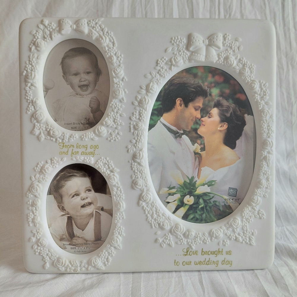 Russ White Floral Wedding Couple Photo Picture Frame - Picture 7 of 7